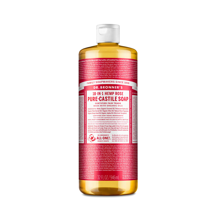 Dr Bronners Rose Castile Liquid Soap 946ml